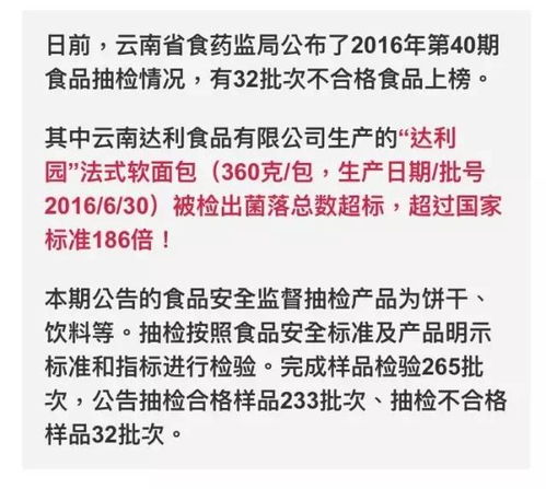 食品安全警鐘 軟面包菌落超標(biāo)186倍，攀枝花市民日常消費(fèi)需警惕